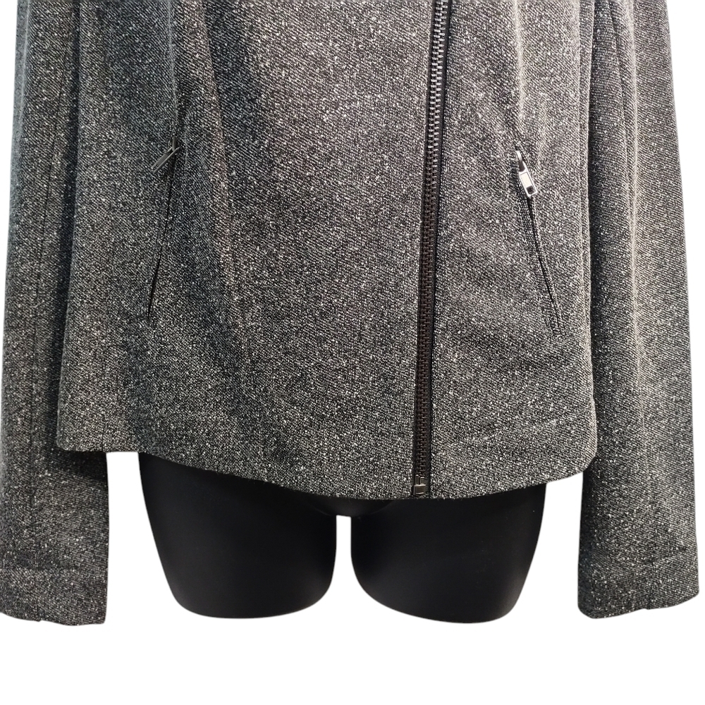 CATHERINE MALANDRINO Women's Gray Fitted ZIP Up Blazer Jacket Size Large - Picture 4 of 8